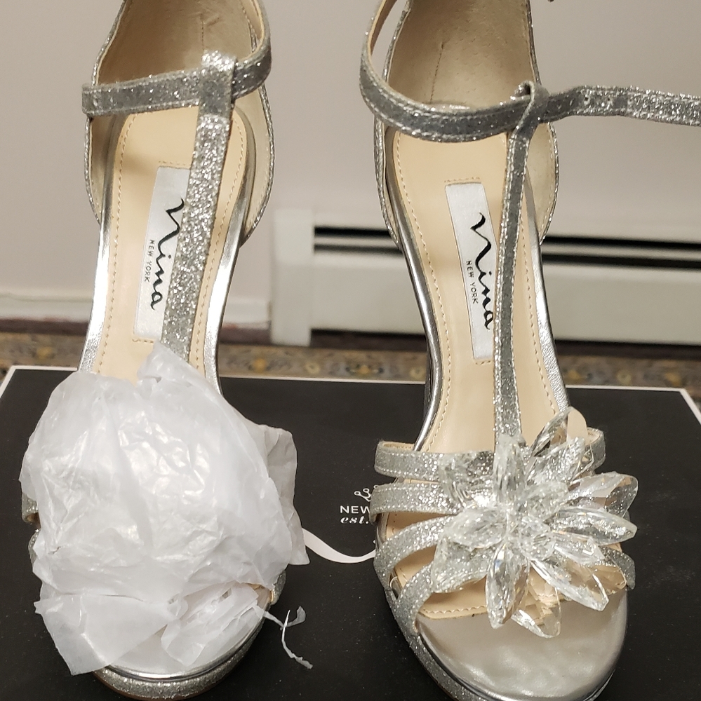 Nina Silver High Heel Sandals - Picture 3 of 5